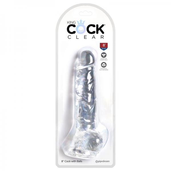 King Cock Clear 8in Cock With Balls - ACME Pleasure