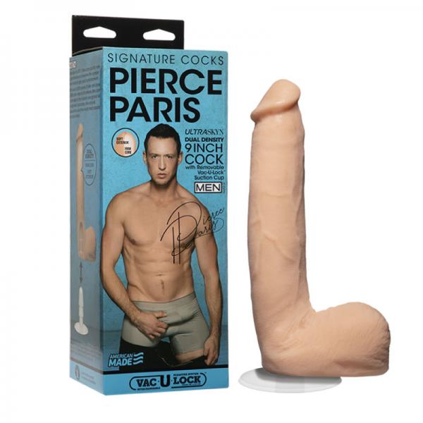 Signature Cocks Pierce Paris 9 Inch Ultraskyn Cock With Removable Vac-u-lock Suction Cup Vanilla - ACME Pleasure