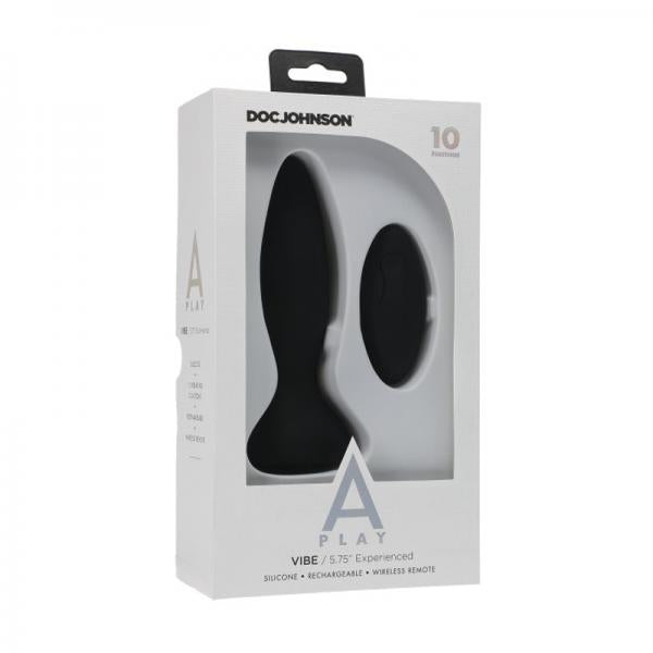 A-play Vibe Experienced Rechargeable Silicone Anal Plug With Remote Black - ACME Pleasure