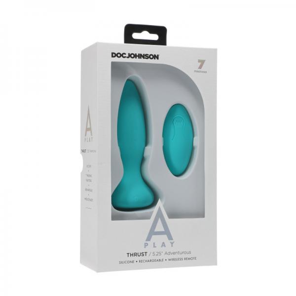 A-play Thrust Adventurous Rechargeable Silicone Anal Plug With Remote Teal - ACME Pleasure