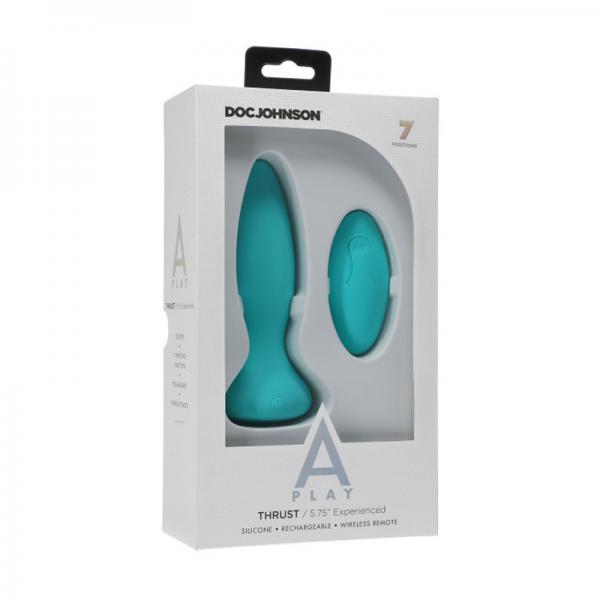 A-play Thrust Experienced Rechargeable Silicone Anal Plug With Remote Teal - ACME Pleasure