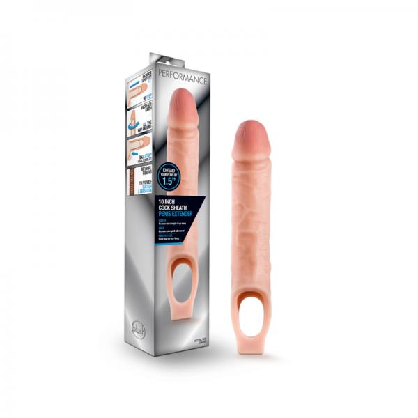 Performance - 10 Inch Cock Sheath Penis Extender - Vanilla - ACME Pleasure