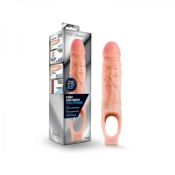 Performance - 9 Inch Cock Sheath Penis Extender - Vanilla - ACME Pleasure