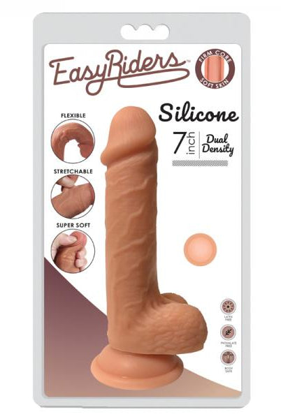 Easy Riders 7in Dual Density Silicone Dong With Balls - ACME Pleasure