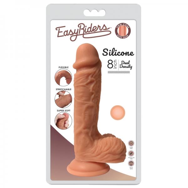 Easy Riders 8in Dual Density Silicone Dong With Balls - ACME Pleasure
