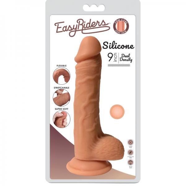 Easy Riders 9in Dual Density Silicone Dong With Balls - ACME Pleasure