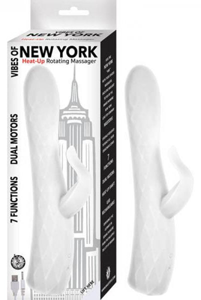 Vibes Of New York Heat-up Rotating Massager-white - ACME Pleasure