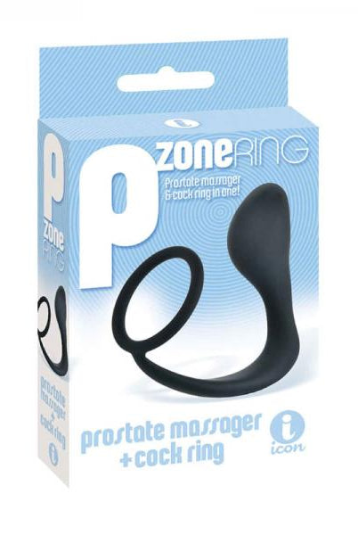 P-Zone Ring Prostate Massager & Cock Ring Black - ACME Pleasure