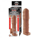 Natural Realskin Vibrating Uncircumsised Xtender With Scrotum Ring-brown - ACME Pleasure