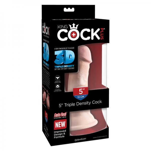 King Cock Triple Density 5 inches Dildo Beige - ACME Pleasure