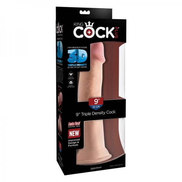 King Cock Triple Density 9 inches Cock, Balls Beige - ACME Pleasure