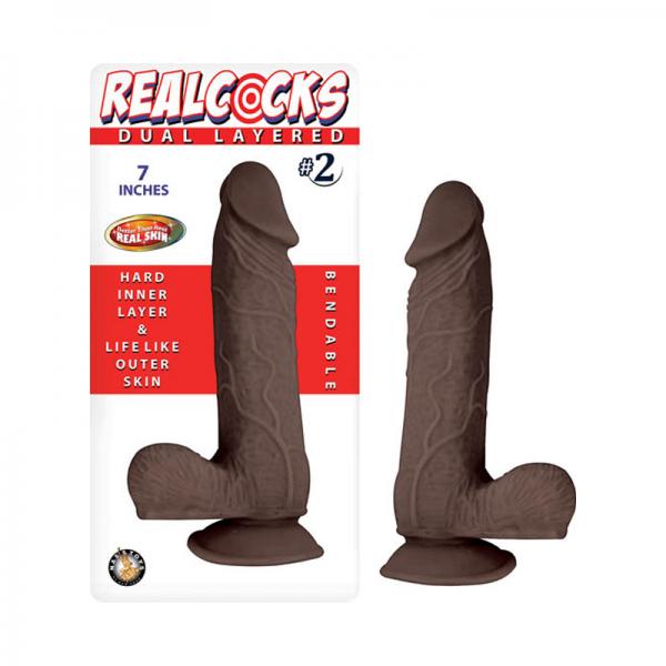 Realcocks Dual Layered #2 7in Dark Brown - ACME Pleasure