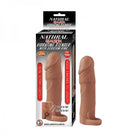 Natural Realskin Vibrating Xtender With Scrotum Ring-brown - ACME Pleasure