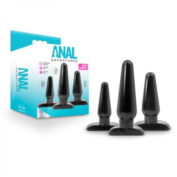 Anal Adventures Basic Plug Kit Black - ACME Pleasure