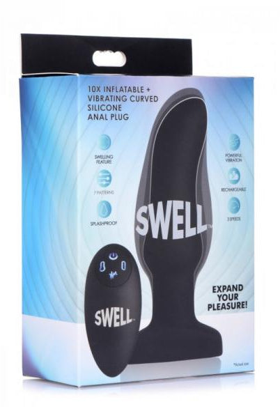 10x Inflatable + Vibrating Curved Silicone Anal Plug - ACME Pleasure