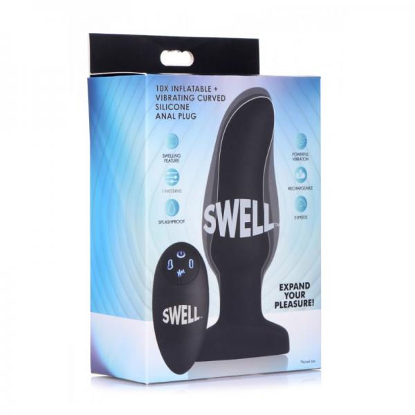 10x Inflatable + Vibrating Curved Silicone Anal Plug - ACME Pleasure