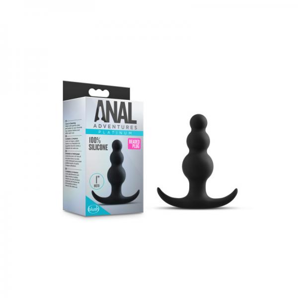 Anal Adventure Platinum Beaded Plug Black - ACME Pleasure