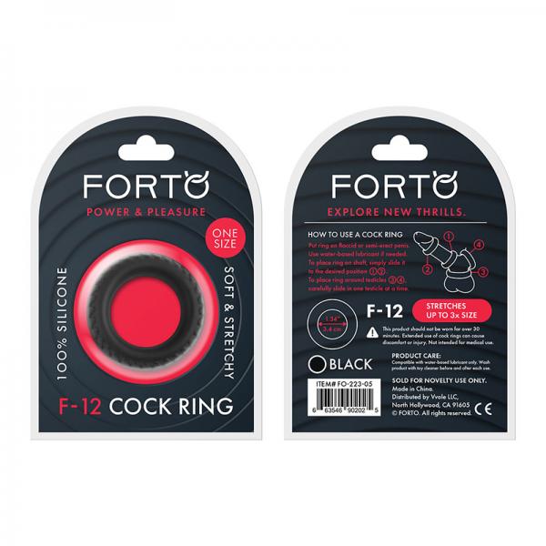 Forto F-12: 35 Mm 100% Liquid Silicone C-ring Black - ACME Pleasure