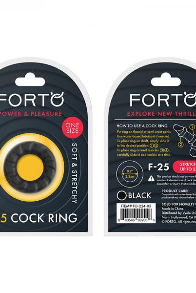 Forto F-25: 23 Mm 100% Liquid Silicone C-ring Black - ACME Pleasure