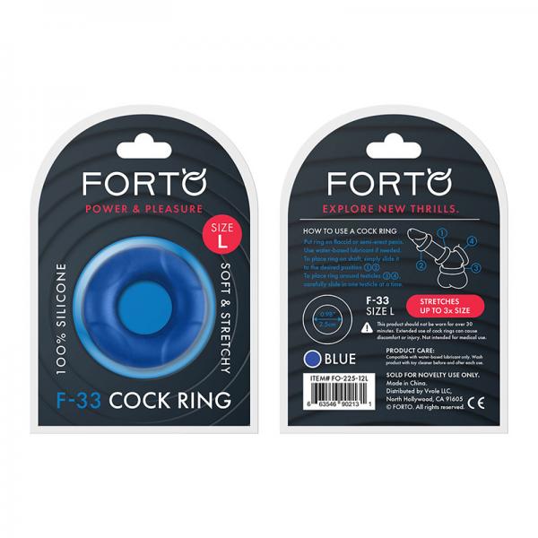 Forto F-33: 25mm 100% Liquid Silicone C-ring Lg Blue - ACME Pleasure