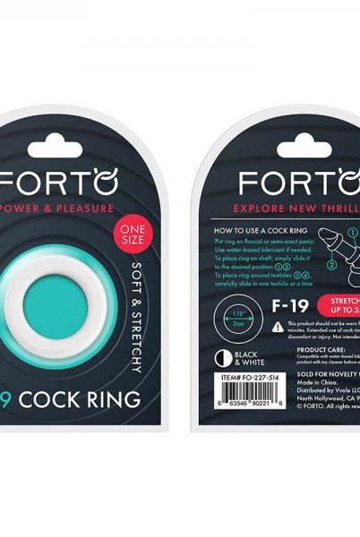 Forto F-19: 100% Liquid Silicone 2-tone C-ring Black/white - ACME Pleasure
