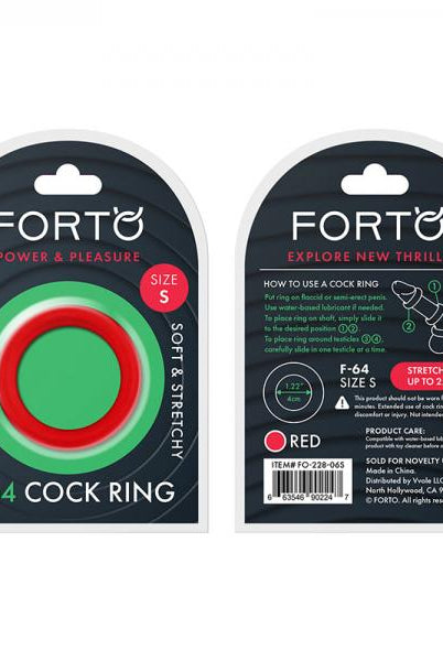 Forto F-64:  40mm 100% Silicone Ring Wide Sm Red - ACME Pleasure
