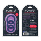 Forto F-61: 3 Piece C-ring Set 100% Silicone (1.2in, 1.38in 1.57in) Blue - ACME Pleasure