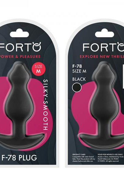 Forto F-78: Pointee 100% Silicone Plug Medium Black - ACME Pleasure