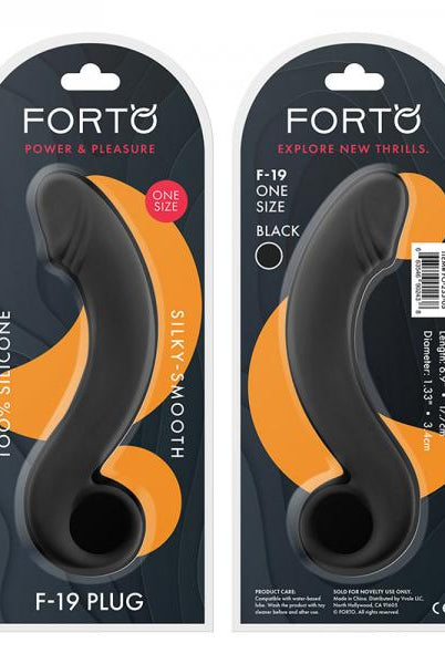 Forto F-19: 100% Silicone Plug Black - ACME Pleasure