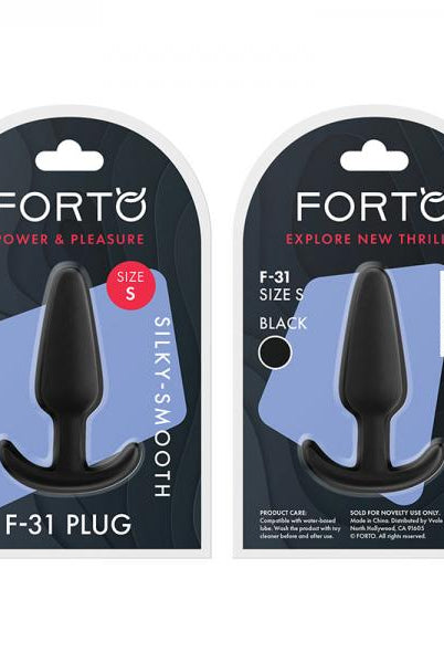 Forto F-31: 100% Silicone Plug Sm Black - ACME Pleasure