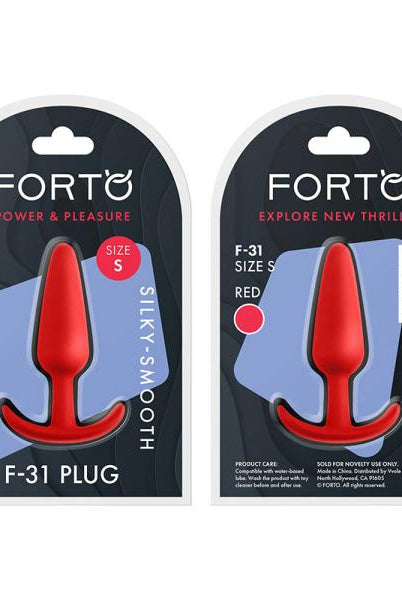 Forto F-31: 100% Silicone Plug Sm Red - ACME Pleasure