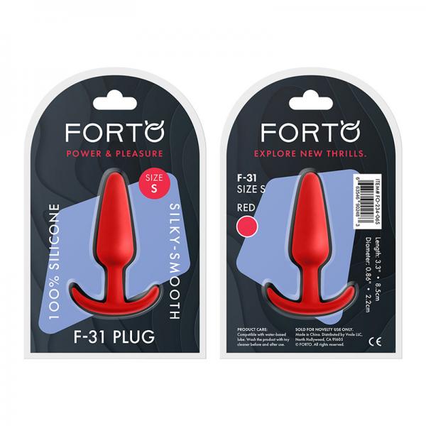 Forto F-31: 100% Silicone Plug Sm Red - ACME Pleasure