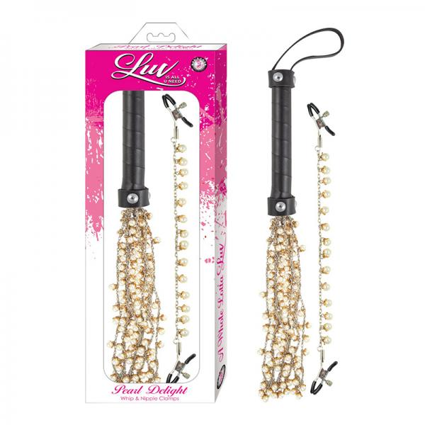 Luv Pearl Delight Whip & Nipple Clamps - ACME Pleasure