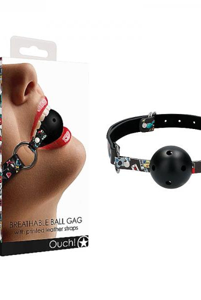 Ouch! Old School Tattoo Printed Breathable Ball Gag - ACME Pleasure