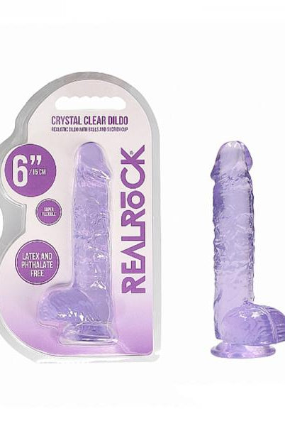 Realrock Realistic Dildo With Balls 6in Purple - ACME Pleasure