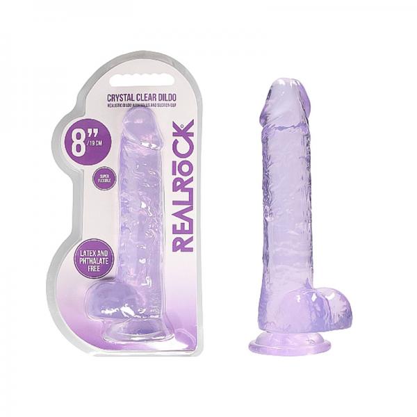 Realrock Realistic Dildo With Balls 8in Purple - ACME Pleasure