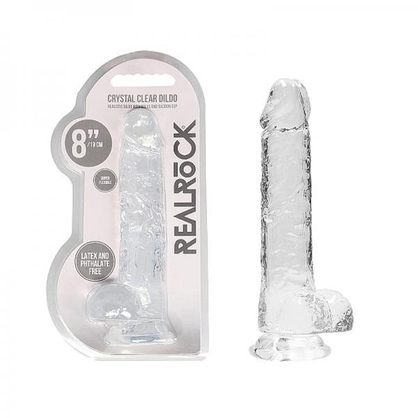 Realrock Realistic Dildo With Balls 8in Transparent - ACME Pleasure