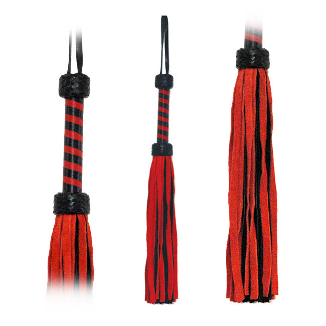 Flogger Red-Black Suede Tails 18in - ACME Pleasure