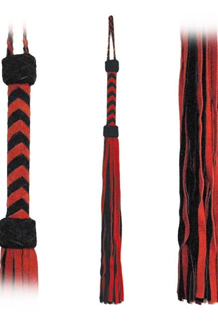 Flogger Red-Black Suede Tails 30in - ACME Pleasure
