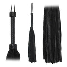 Flogger Black Fur Black Suede Tails 26in - ACME Pleasure