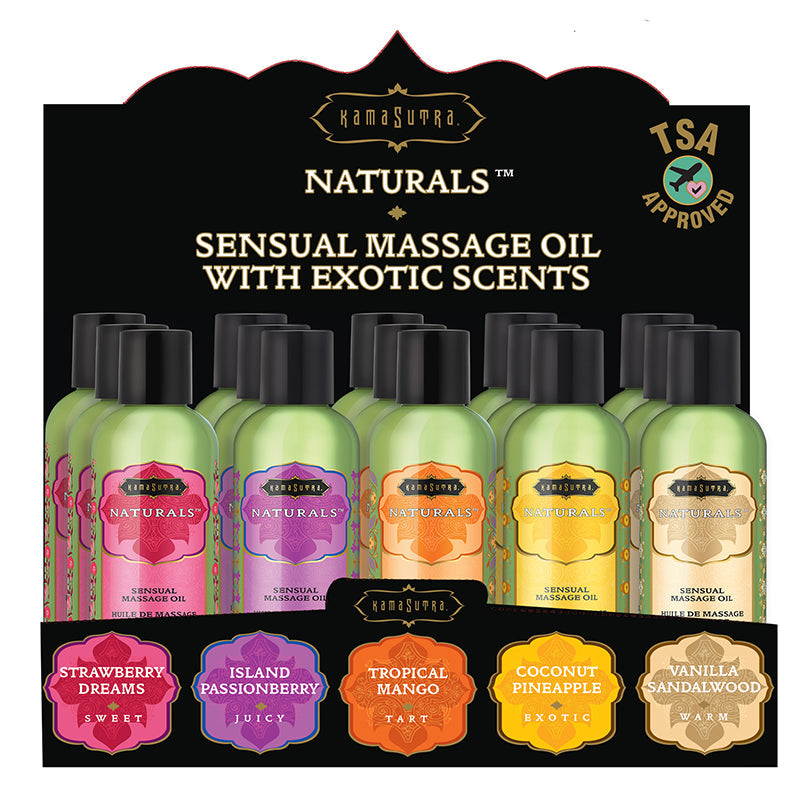 Display - Naturals Massage Oil Prepack - ACME Pleasure