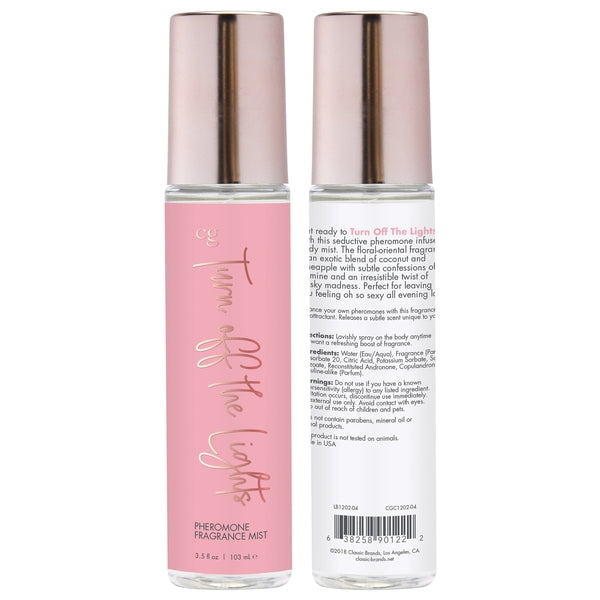 TURN OFF THE LIGHTS Fragrance Body Mist with Pheromones - Floral - Oriental 3.5oz | 103mL - ACME Pleasure