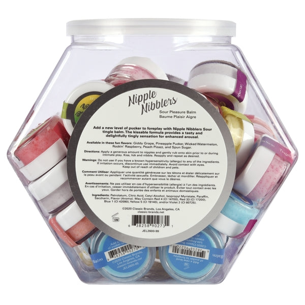 NIPPLE NIBBLERS Sour Pleasure Balm Assorted 3g Bowl of 36 - DISPLAY - ACME Pleasure