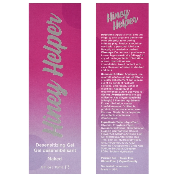 HINEY HELPER Desensitizing Gel Naked .5oz | 15mL - ACME Pleasure