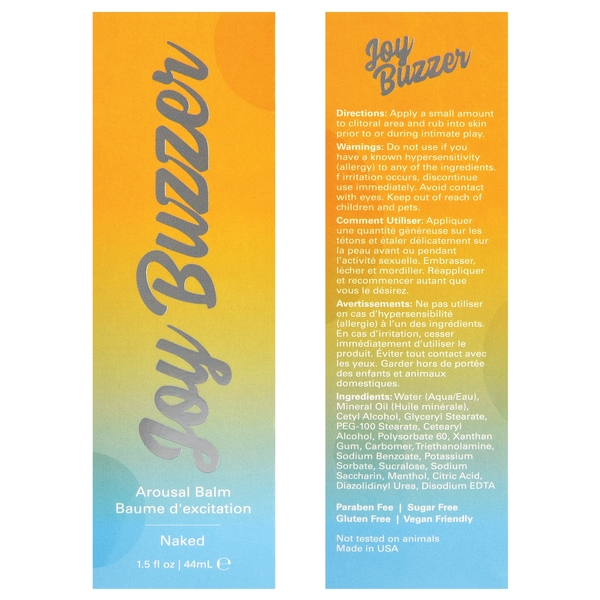 JOY BUZZER Clitoral Arousal Balm - Naked Flavor Free 1.5oz | 44mL - ACME Pleasure