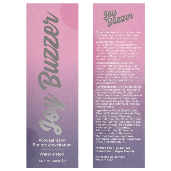 JOY BUZZER Clitoral Arousal Balm - Watermelon 1.5oz | 44mL - ACME Pleasure