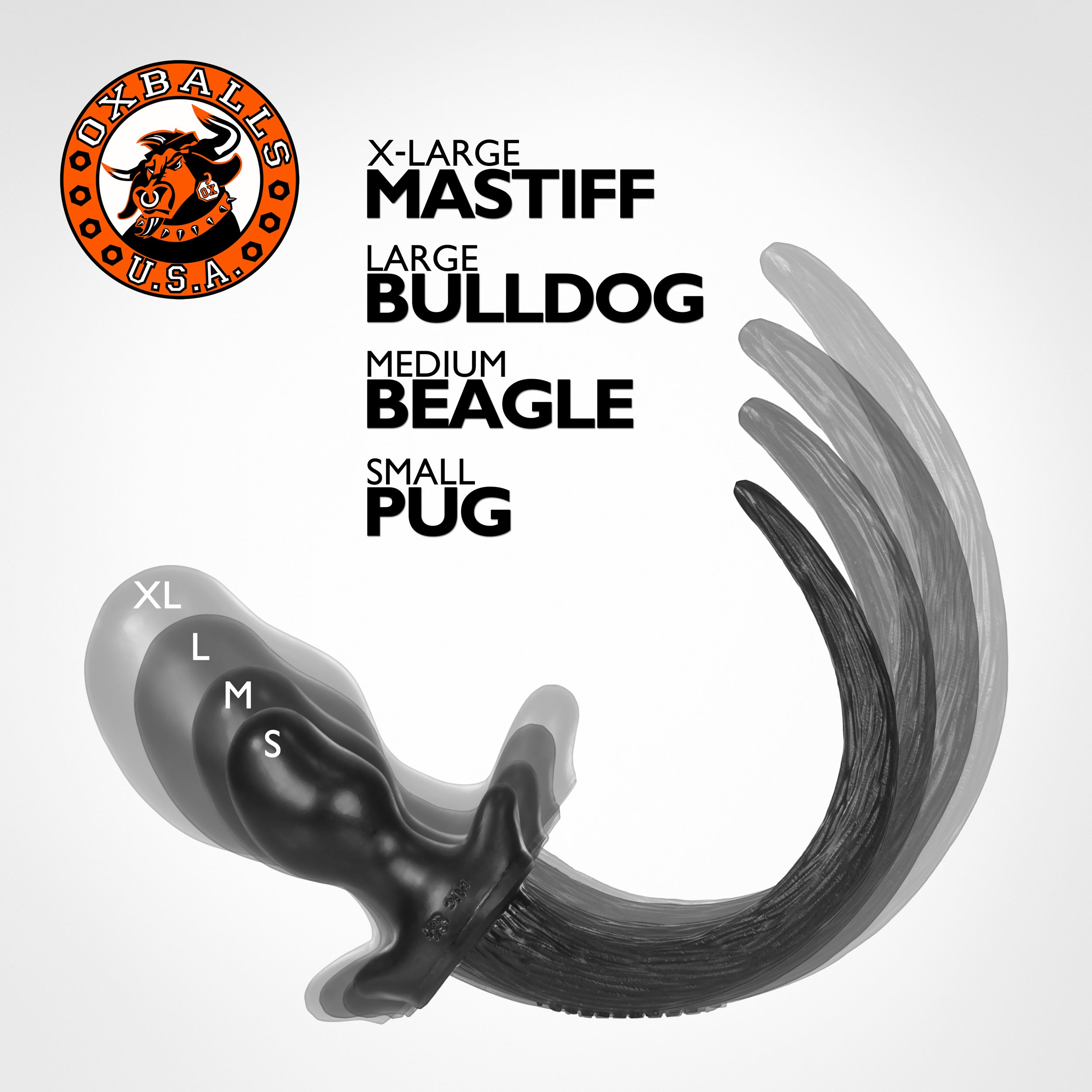 PUG puppy tail buttplug BLACK Small - ACME Pleasure