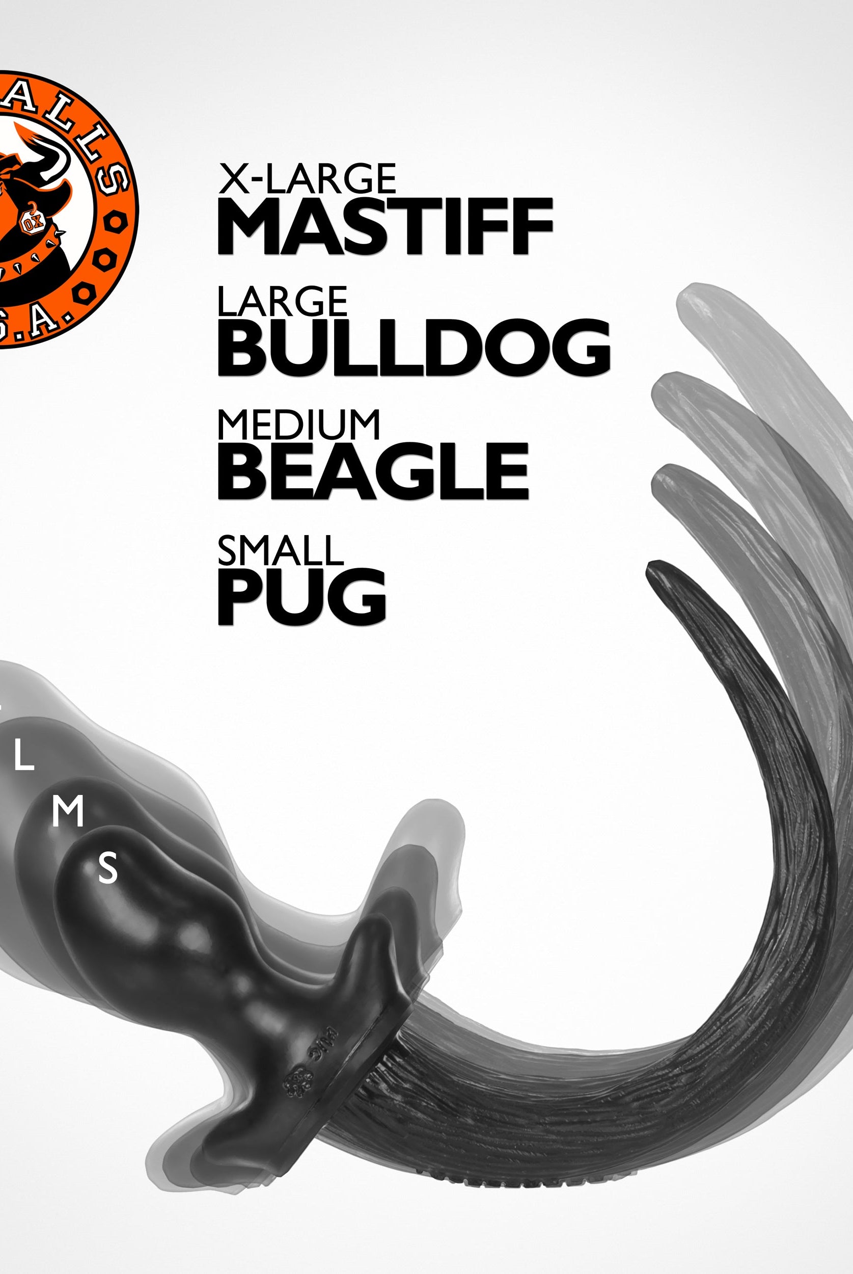 BEAGLE puppy tail buttplug BLACK Medium - ACME Pleasure