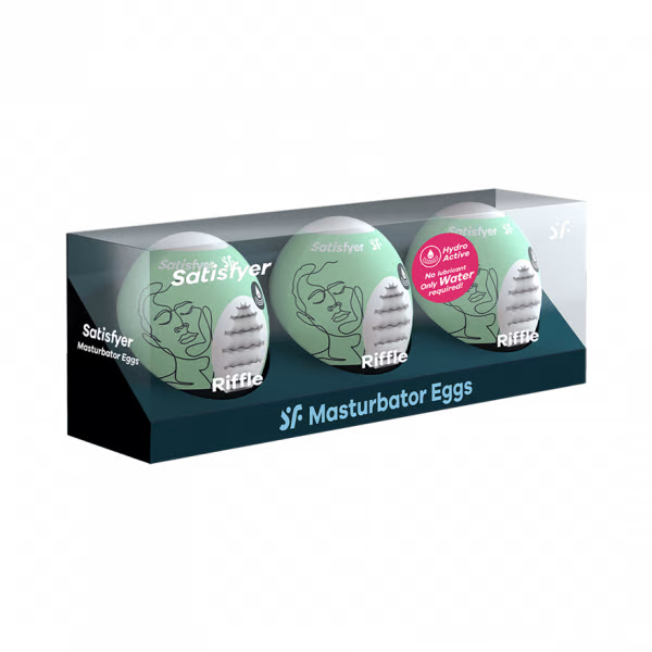 Masturbator Egg 3er Set (Riffle) Light Green - ACME Pleasure