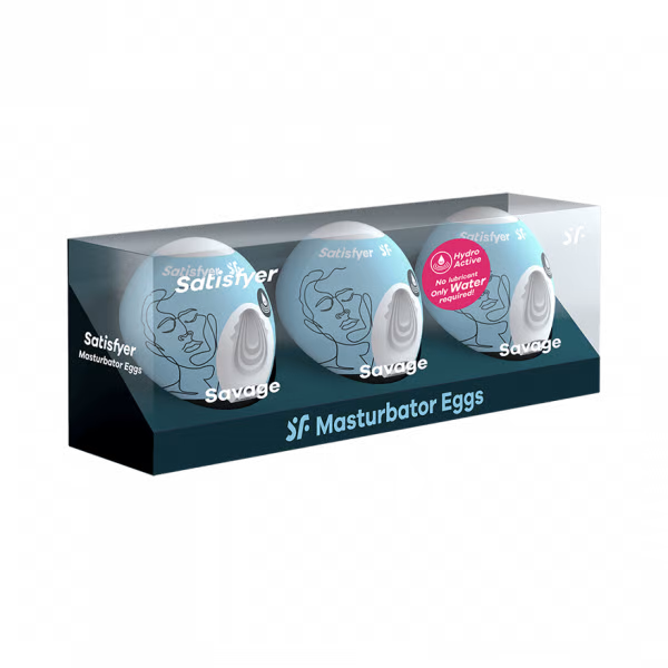 Masturbator Egg 3er Set (Savage) Light Blue - ACME Pleasure